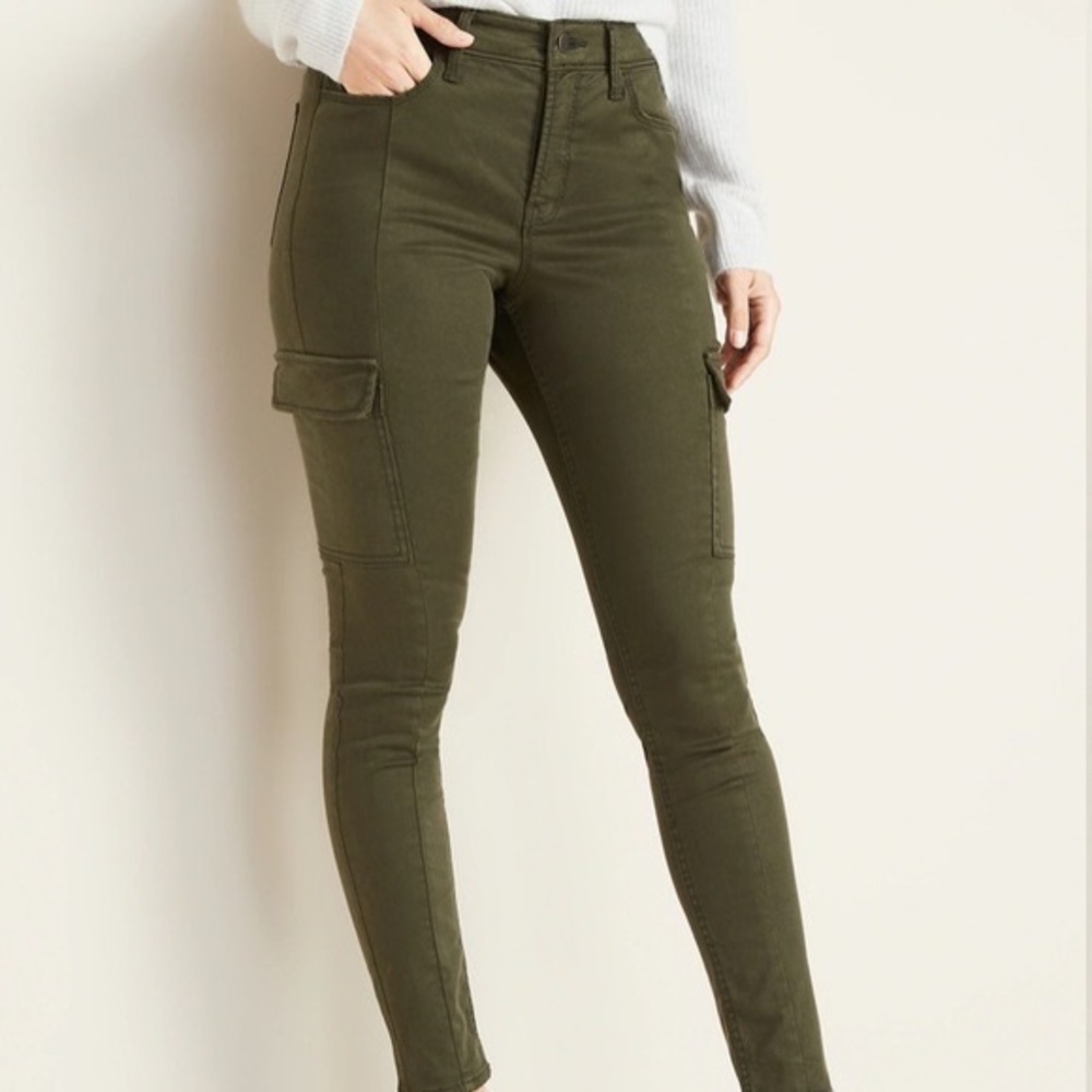 Old navy green rockstar skinny high rise jeans